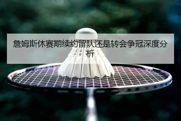 詹姆斯休赛期续约留队还是转会争冠深度分析